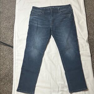 American Eagle Outfitters Airflex Temp Tec Men's Dark Blue Straight Jeans